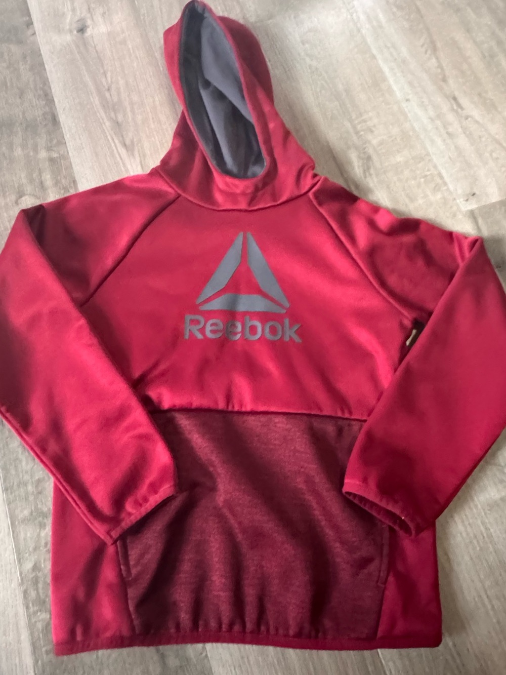 Kids Reebok Red and Gray Hoodie